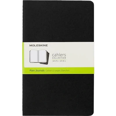 Imagen de Moleskine Cahier Journal Cuaderno de Notas, Set 3 Cuadernos con Páginas , Tapa Cartón y Cosido Algodón Visible, Color Negro