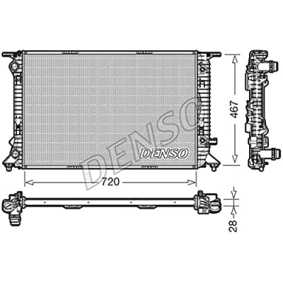 Imagen de DENSO DRM02021 Radiador, refrigeración del motor 720 467 28 AUDI: A5 B8 Sportback, A4 Berlina, Q5
