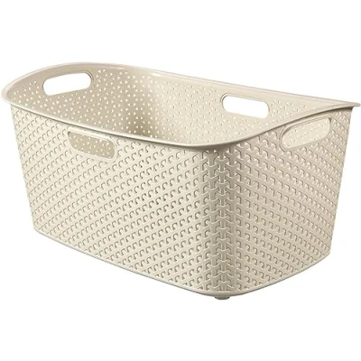 Imagen de Curver 00745 885 00 Cesta de Ropa My Style, Blanco, 47L Basket