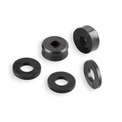Imagen de 25 distanciadores/arandela Plástico, negro, diámetro interior 6,3 mm