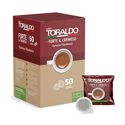 Imagen de CAFFÈ TORALDO MISCELA FORTE &amp; CREMOSO Box 50 VAINAS ESE44 7.2g