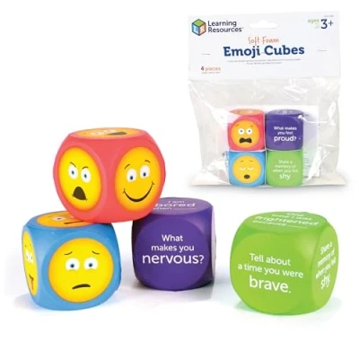 Imagen de Learning Resources Dados de Espuma Blanda con Emojis (Set 4)