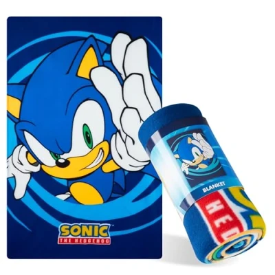 Imagen de SONIC THE HEDGEHOG Manta Sofa para Niño Súper Suave Cama y Sofá de 100 x 150 cm Accesorio Regalos Navidad
