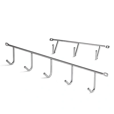 Imagen de Perchero de Pared LouMaxx Juego 2 Percheros Metal Cromado Colgador Ideal Para la Cocina, el Baño y Garaje.