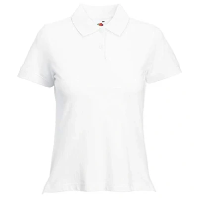 Imagen de Fruit of the Loom Polo de Manga Corta 65/35 para Mujer (Extra Grande (XL)/Blanco)
