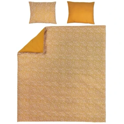 Imagen de Meyco Ropa de Cama Doble Home Cheetah/Uni (algodón, Material Transpirable, fácil Cuidado, práctica Tira remetido, Dimensiones: 200 x 200/220 cm), Oro Miel
