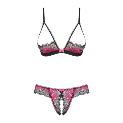 Imagen de Obsessive Conjunto de sujetador para mujer Ouvert M306 negro S/M