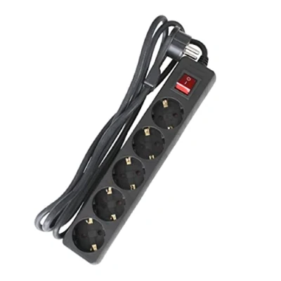 Imagen de as Schwabe Regleta de enchufes 5 caras con clavija plana para uso en interiores protección contacto extremadamente puesta a tierra 230V, 16A IP20 negro