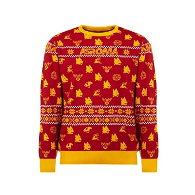 Imagen de AS Roma Jersey Navidad 2022 Suéter, Unisex Adulto, Rojo y Amarillo, L