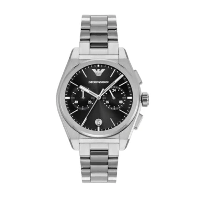 Imagen de Emporio Armani Reloj Análogico Digital para Hombre de Automático con Correa en Poliéster AR11560, Tono Plata y Gris Oscuro