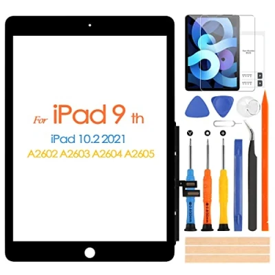 Imagen de Pantalla Táctil para iPad 9 2021 9th Generación, Digitalizador 10.2 A2602 A2603 A2604 A2605 Incluye Herramientas Reparación, sin Botón Inicio