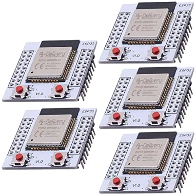 Imagen de AZDelivery 5 x ESP32 WiFi Modulo con Placa Adaptadora Compatible Arduino y Raspberry Pi E Book Incluido!