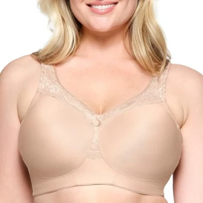Imagen de Glamorise Sujetador MagicLift Sin Aros #1007 Cobertura Completa, Opaco, Color Carne, 115D para Mujer