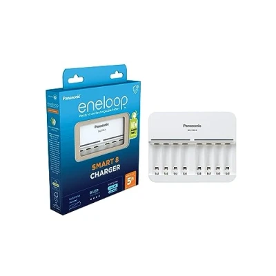 Imagen de eneloop Smart 8 Cargador, para 1 Pilas Recargables AA/AAA, 5h de Tiempo Carga, 9 Funciones Seguridad