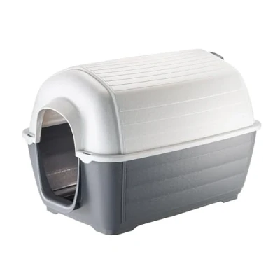 Imagen de Ferplast Caseta de Exterior para Perros Kenny 01, Resina termoplástica Resistente a los Golpes y Rayos UV, Sistema Drenaje líquidos, Rejilla ventilación, 50 x 78 h cm