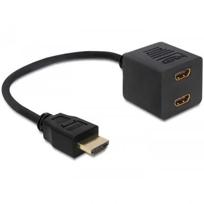 Imagen de Delock Adaptador Hdmi Con Ethernet M A 2xh