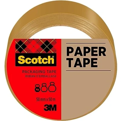 Imagen de Scotch Cinta Adhesiva de Papel Para Correo, Marrón, 50 mm x m, 1 Rollo/Paquete Sellado Paquetes Ligeros y Sobres