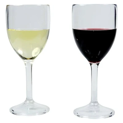 Imagen de Viva Haushaltswaren 2 unzerbrechliche Weingläser aus hochwertigem Kunststoff (Polycabonat) ca. 300 ml Copa de Vino, 7.8 cm,