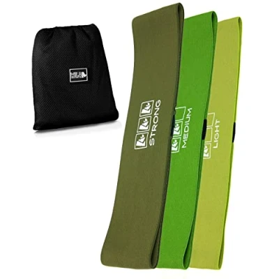 Imagen de Wild Instincts® Bandas Elásticas Glúteos Juego de 3 Fitness para los Glúteos, 8 cm Ancho, Tela, Ejercicios en Casa o como Accesorios Gym/Cinta