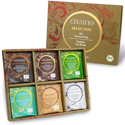 Imagen de Creano Set de regalo té orgánico 24 bolsas en 6 tipos ensueño verde, blanco, negro y oolong 48 g *