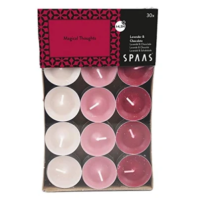 Imagen de Spaas 30 Velas aromáticas de Colores Surtidos, ± 4,5 Horas, Pensamientos mágicos