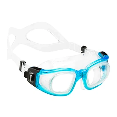 Imagen de Cressi Galileo Goggles Gafas de natación con Lentes Vidrio Templado, Unisex Adulto, Transparente/Azul Metalizado, Uni