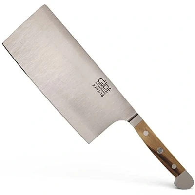 Imagen de Güde Solingen Hacha forjada, 18 cm, Madera, Alpha Olive Doble virola, Hecho a Mano en Alemania, Chrome Steel, Cuchillo de Carnicero