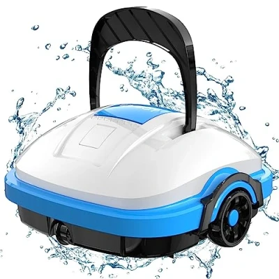 Imagen de WYBOT Robot Limpiafondos Piscina Sin Cable, Motor Doble, Parada Automática, Aspiradora de Filtro Fino 180 μm para Piscinas sobre/en el Suelo hasta 50 m²