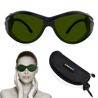 Imagen de FREEMASCOT Gafas de seguridad láser IPL profesionales 190 nm 2000 para protección UV, depilación láser, ocular belleza y cosmetología (marco estilo 2)