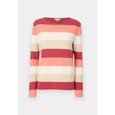 Imagen de TOM Tailor Structured Striped Jersey de punto, Mujer, Talla: Small, Red/apricot