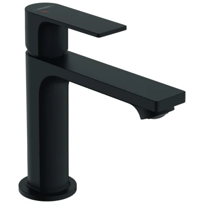 Imagen de hansgrohe Rebris E Grifo monomando de lavabo 110 CoolStart con vaciador automático, negro mate, 72559670