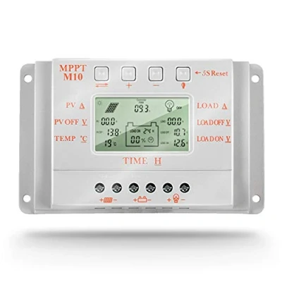 Imagen de SolaMr 10A Regulador de Carga Solar 12V/24V Identificación Automática Voltaje Panel Inteligencia con Pantalla LCD M10
