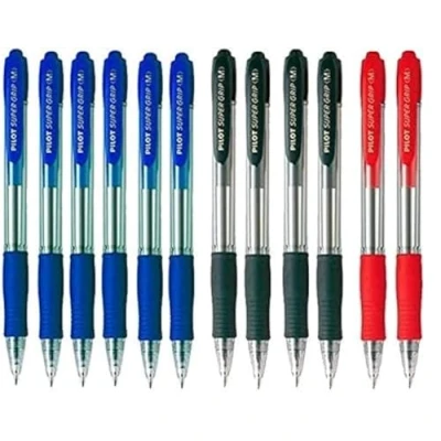 Imagen de Boligrafo pilot supergrip pack 12 u.(6 azules,4 negros,2 rojo)