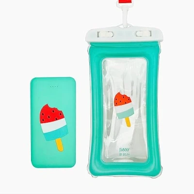 Imagen de Powerbank Belyo Aloha + Funda, Batería 10.000 mAh, Resistente salpicaduras, Multicolor