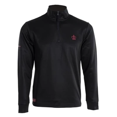 Imagen de Black Crown Sudadera sin Capucha para Hombre Acapulco Manga Larga Cremallera Media Transpirable y Flexible Deporte Comodidad (FR/ES, Letras, M, Regular, Negro)