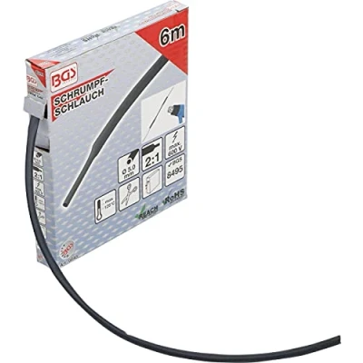 Imagen de BGS 6848 Caja de fundas termorretráctiles negra Ø 5 mm 6 m