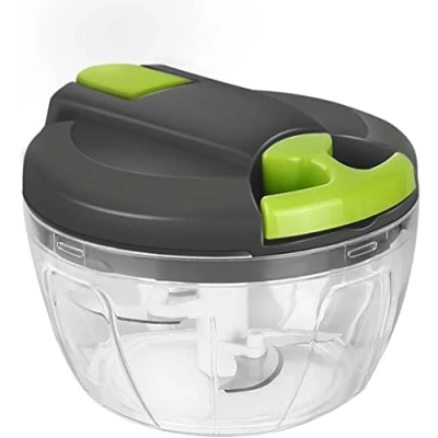 Imagen de Picadora Manual, 520ML de Alimentos, Cortador Verduras, Trituradora Mano con 3 Cuchillas Rápida para Carne, Cebolla, Ajo, Frutas