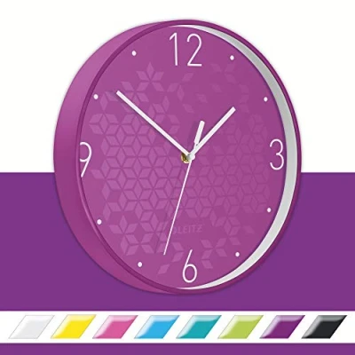 Imagen de Leitz Reloj de Pared Wow, púrpura, 32.5 x 31.1 cm