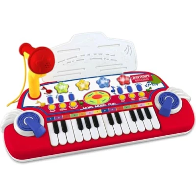 Imagen de Bontempi MiniKeyFun: Juguete de 24 Teclas con micrófono y Atril para pequeños músicos
