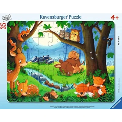 Imagen de Ravensburger Wenn Kleine Tiere Schlafen Gehen Puzle Infantil 05146 Puzzle con Marco de 35 Piezas, diseño Animales pequeños, Multicolor (05146)