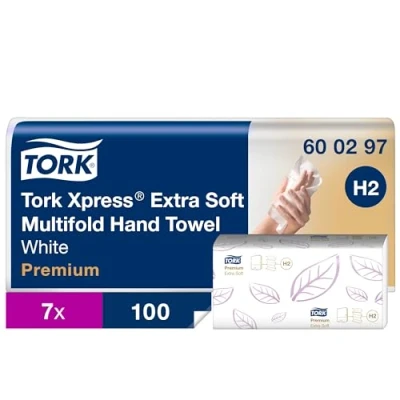 Imagen de Tork Xpress 600297 toallas de mano Premium / secamanos compatibles con el sistema H2 700 3 paquetes/ Blanco