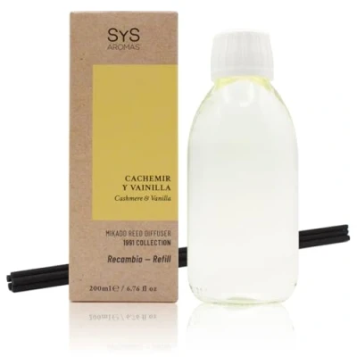 Imagen de Ambientador Recambio Mikado 200ml Aroma Cachemir y Vainilla 1991 de SYS Aromas. Difusor Varillas. Esencia para Hogar. Decoración. con Palitos Ratán.