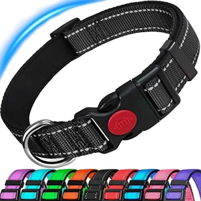 Imagen de ATETEO Dog Collar, Reflective Adjustable Basic Collar with Soft Neoprene Padding, Durable Nylon Pet Collars for Puppy Small Medium Large Dogs