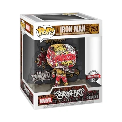 Imagen de Funko POP! Deluxe: Marvel Iron Man (GraffitiDECO), Comics Figuras Miniaturas Coleccionables Para Exhibición Idea De Regalo Mercancía Oficial Juguetes Niños Y Adultos