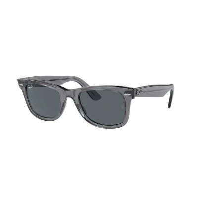Imagen de Ray Ban Wayfarer Unisex Gafas de sol, Talla: 50, Transparent gray/blue