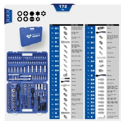 Imagen de KS TOOLS BT023172 Juego de tubos 172 1/4, 3/8, 1/2
