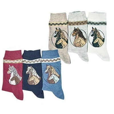 Imagen de Fan O Menal Calcetines 3er Bündel Unisex Motivo Caballos 56708 Talla 23 42 Oscuro, 26