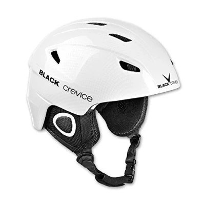 Imagen de BLACK CREVICE Casco de esquí Kitzbühel I diseño Deportivo para Hombre y Mujer policarbonato Transpirable Talla Ajustable (M, Blanco Carbono)