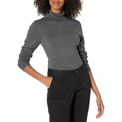 Imagen de Amazon Essentials Jersey de Cuello Vuelto, Manga Larga, Ligero y Ajuste Clásico (Disponible en Tallas Grandes) Mujer, Carbón Mezcla, 3XL Grande