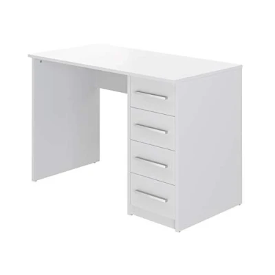 Imagen de Amazon Basics Idro Modern Rectangular escritorio de ordenador con 4 cajones, 56 x 110 73 cm (blanco) (Antes éramos Movian)